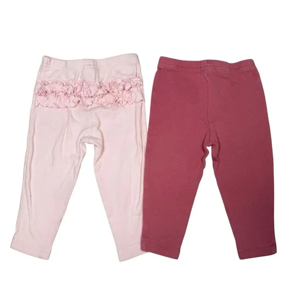 Carter's Bodysuit Matching Outfit Bundle Baby Girl Flowers Pink 6-9 Months